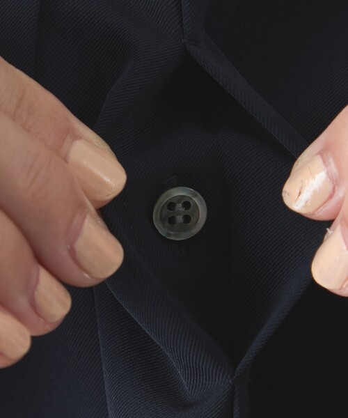 CAST:（キャストコロン）の「【着用しわ軽減/吸水速乾】ガンパッチブラウス（シャツ/ブラウス・レディース・ネイビー/ホワイト・S/M）」の10枚目の写真