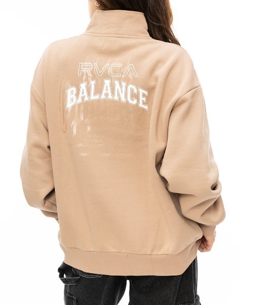 RVCA(ルーカ)の「【RVCA/ルーカ】24AW METALURGY HALF ZIP/ハーフジップバックプリントスタンドカラースウェットトレーナー(スウェット・レディース・ホワイト/ブラック/サンドベージュ・SMALL/MEDIUM)」の3枚目の写真