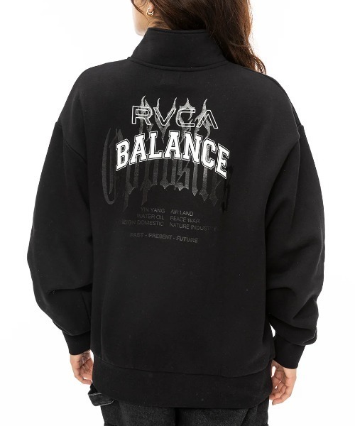 RVCA(ルーカ)の「【RVCA/ルーカ】24AW METALURGY HALF ZIP/ハーフジップバックプリントスタンドカラースウェットトレーナー(スウェット・レディース・ホワイト/ブラック/サンドベージュ・SMALL/MEDIUM)」の2枚目の写真
