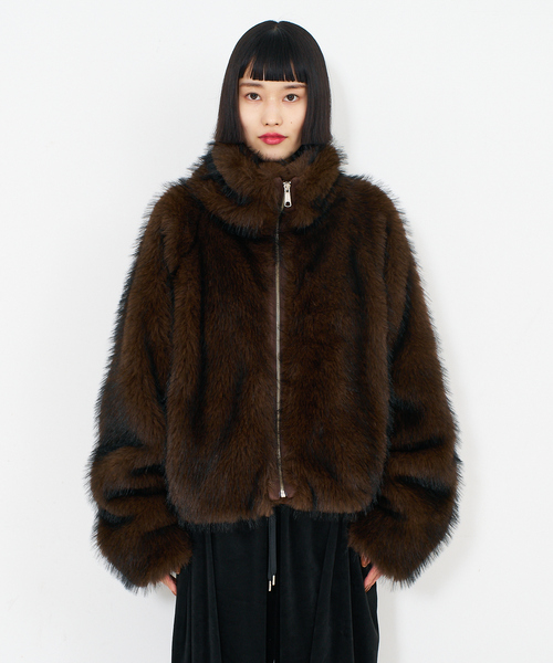 スタンドフェイクファーブルゾン / ファーコート セール】スタンドフェイクファーブルゾン / ファーコート（ブルゾン