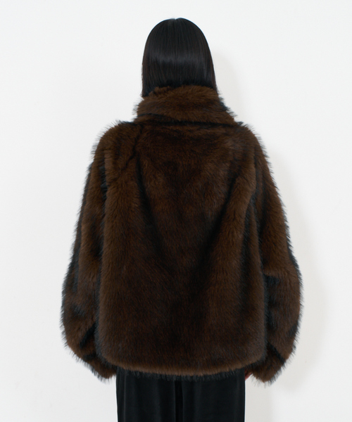 セール】スタンドフェイクファーブルゾン / ファーコート（ブルゾン