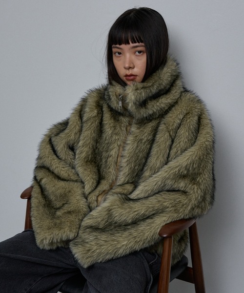 NOMINE 完売 スタンドフェイクファーブルゾン / ファーコート スタンドフェイクファーブルゾン / ファーコート（ブルゾン）｜NOMINE