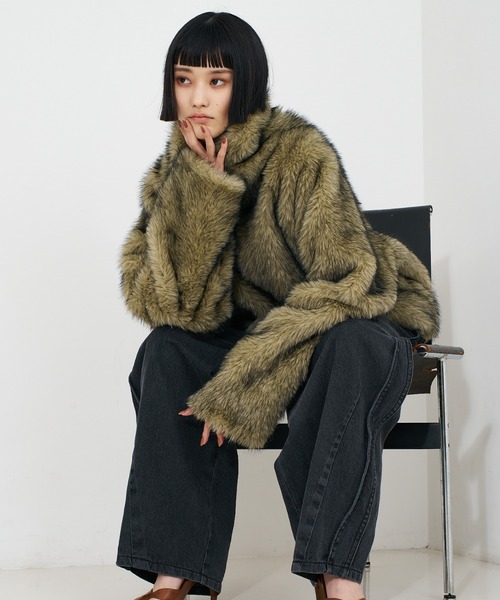 NOMINE（ノミネ）の「スタンドフェイクファーブルゾン / ファーコート