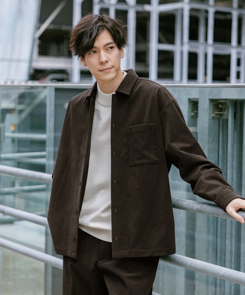 GLOBAL WORK(グローバルワーク)の「やわらかリッチコーデュロイシャツ/576411(シャツ/ブラウス・メンズ・チャコールグレー/ダークブラウン/ベージュ・XL/L/M/S)」の2枚目の写真