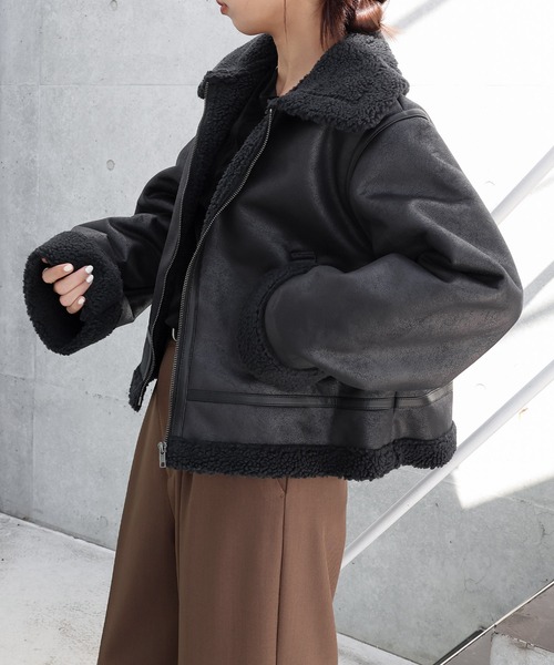 セール】ショート丈ボアフライトジャケット（その他アウター