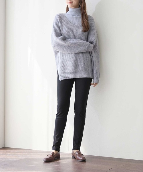 Tuche(トゥシェ)の「Tuche/トゥシェ スキニーパンツ 裏起毛 ストレッチ フルレングス丈 股下長め(その他パンツ・レディース・ブラック・LARGE)」の1枚目の写真