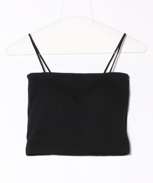 INGNI（イング）の「パット付ベアリブキャミ（キャミソール・レディース・ブラック/オフホワイト・M）」の2枚目の写真