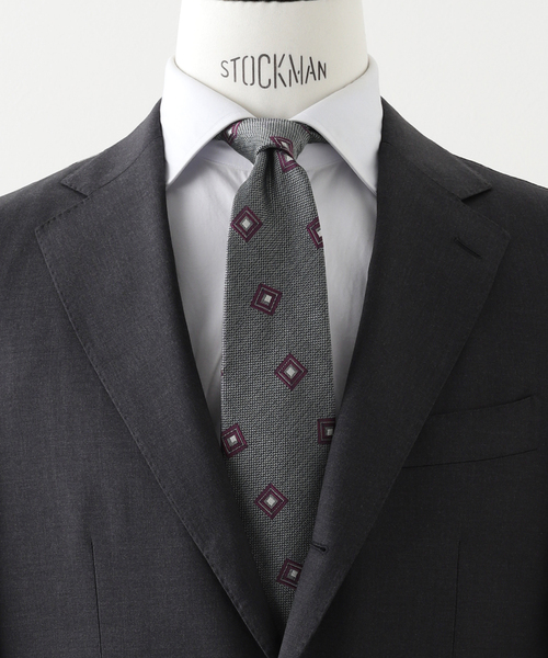 FRANCO BASSI (フランコ バッシ) Square Patterned タイ（ネクタイ