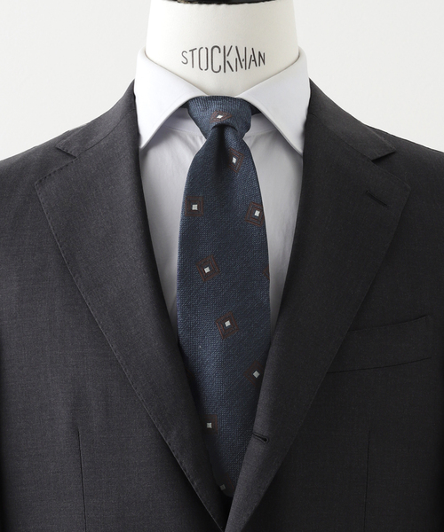 FRANCO BASSI (フランコ バッシ) Square Patterned タイ（ネクタイ