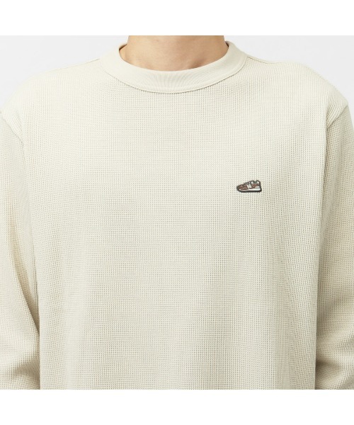 NEW BALANCE（ニューバランス）の「【別注】ニューバランス New Balance THE CITY ワッフルロングスリーブTシャツ シューパッ 限定コラボ（Tシャツ/カットソー・メンズ・オフホワイト/ベージュ/ダークグレー・S/M/L/LL）」の4枚目の写真