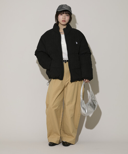 PUBLUX（パブリュクス）の「U.S. POLO ASSN. × PUBLUX/ユーエスポロアッスン コーデュロイ 中綿 ジャケット　限定展開（ブルゾン・レディース・オフホワイト/サックスブルー/ブラック・ﾌﾘ-）」の5枚目の写真