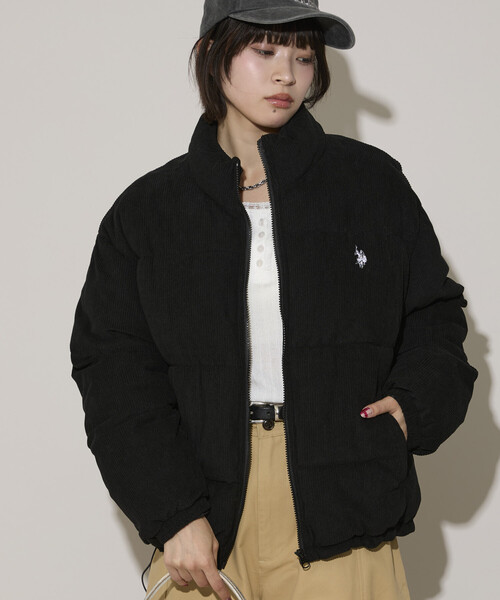 PUBLUX（パブリュクス）の「U.S. POLO ASSN. × PUBLUX/ユーエスポロアッスン コーデュロイ 中綿 ジャケット　限定展開（ブルゾン・レディース・オフホワイト/サックスブルー/ブラック・ﾌﾘ-）」の9枚目の写真