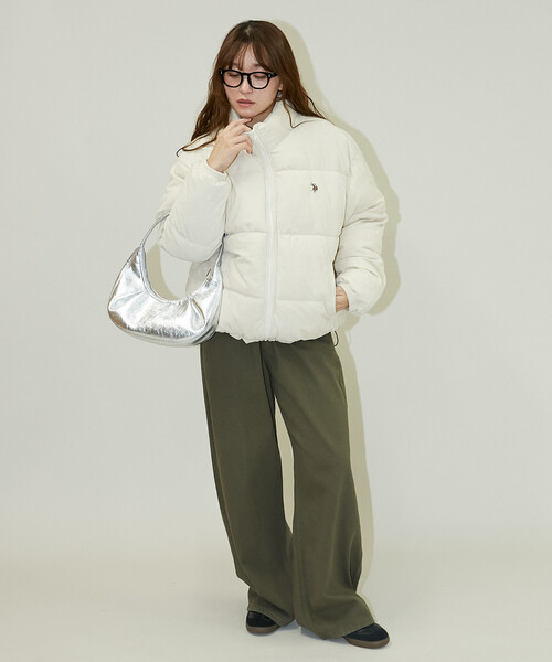 PUBLUX（パブリュクス）の「U.S. POLO ASSN. × PUBLUX/ユーエスポロアッスン コーデュロイ 中綿 ジャケット　限定展開（ブルゾン・レディース・オフホワイト/サックスブルー/ブラック・ﾌﾘ-）」の13枚目の写真