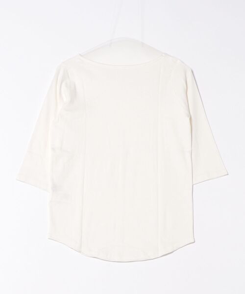MARAI(マーライ)の「ボートネック七分袖カットソー コットン こなれ感(Tシャツ/カットソー・レディース・ホワイト/カーキ/ブラック/チャコールグレー/杢グレー・4L/3L/L/LL/M)」の6枚目の写真