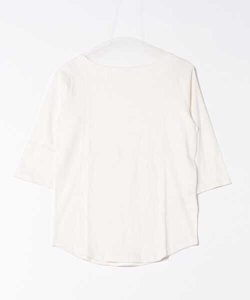 MARAI(マーライ)の「ボートネック七分袖カットソー コットン こなれ感(Tシャツ/カットソー・レディース・ホワイト/カーキ/ブラック/チャコールグレー/杢グレー・4L/3L/L/LL/M)」の10枚目の写真