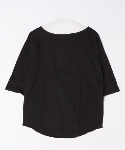 MARAI(マーライ)の「ボートネック七分袖カットソー コットン こなれ感(Tシャツ/カットソー・レディース・ホワイト/カーキ/ブラック/チャコールグレー/杢グレー・4L/3L/L/LL/M)」の13枚目の写真