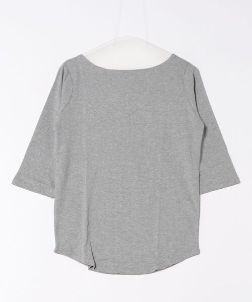 MARAI(マーライ)の「ボートネック七分袖カットソー コットン こなれ感(Tシャツ/カットソー・レディース・ホワイト/カーキ/ブラック/チャコールグレー/杢グレー・4L/3L/L/LL/M)」の19枚目の写真