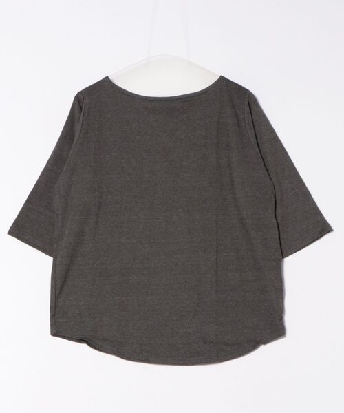 MARAI(マーライ)の「ボートネック七分袖カットソー コットン こなれ感(Tシャツ/カットソー・レディース・ホワイト/カーキ/ブラック/チャコールグレー/杢グレー・4L/3L/L/LL/M)」の16枚目の写真