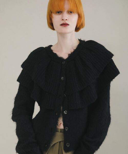 LAATO（ラート）の「frill frill knit cardigan（ニット/セーター・レディース・ライトカーキ/ダークグレー/モカ/マスタード・FREE）」の3枚目の写真