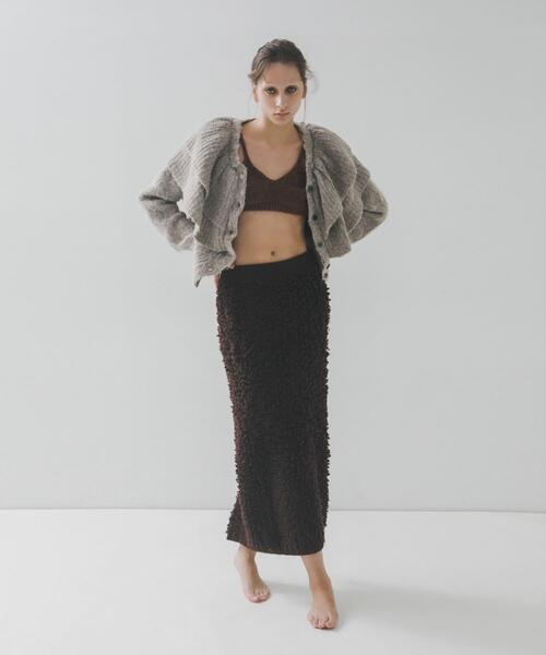 LAATO（ラート）の「frill frill knit cardigan（ニット/セーター・レディース・ライトカーキ/ダークグレー/モカ/マスタード・FREE）」の5枚目の写真