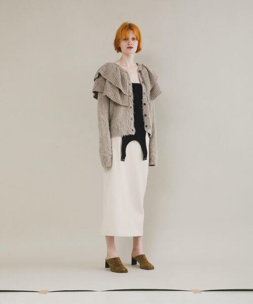 LAATO（ラート）の「frill frill knit cardigan（ニット/セーター・レディース・ライトカーキ/ダークグレー/モカ/マスタード・FREE）」の8枚目の写真