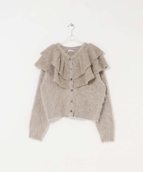 LAATO（ラート）の「frill frill knit cardigan（ニット/セーター・レディース・ライトカーキ/ダークグレー/モカ/マスタード・FREE）」の10枚目の写真