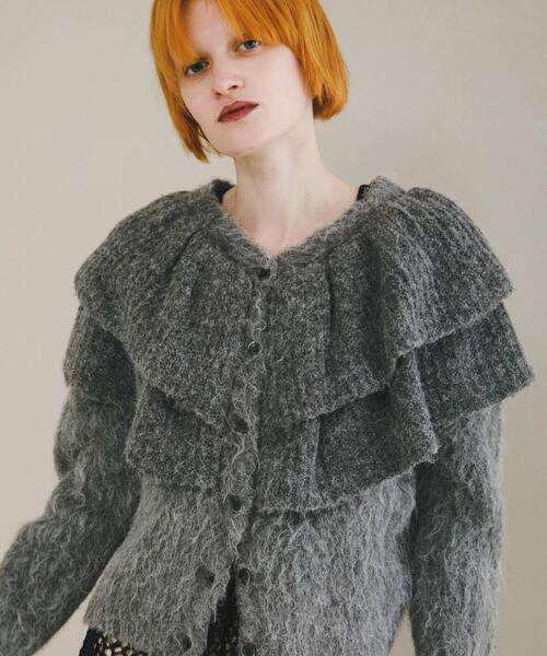 LAATO（ラート）の「frill frill knit cardigan（ニット/セーター・レディース・ライトカーキ/ダークグレー/モカ/マスタード・FREE）」の15枚目の写真