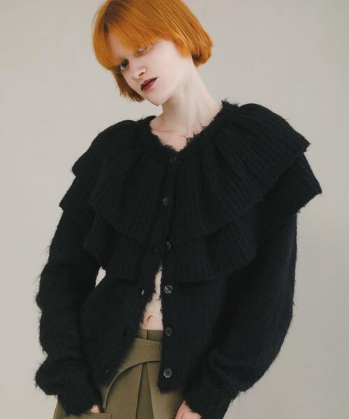 LAATO（ラート）の「frill frill knit cardigan（ニット/セーター・レディース・ライトカーキ/ダークグレー/モカ/マスタード・FREE）」の22枚目の写真