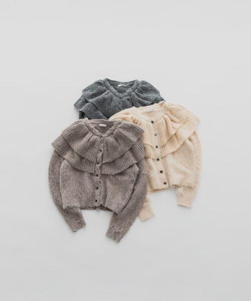 LAATO（ラート）の「frill frill knit cardigan（ニット/セーター・レディース・ライトカーキ/ダークグレー/モカ/マスタード・FREE）」の12枚目の写真