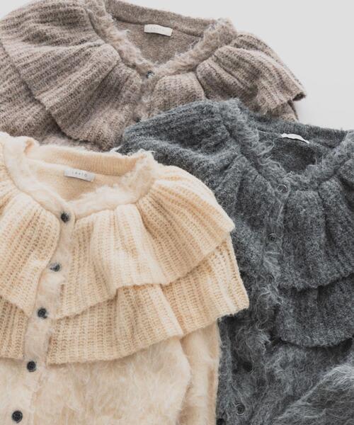 LAATO（ラート）の「frill frill knit cardigan（ニット/セーター・レディース・ライトカーキ/ダークグレー/モカ/マスタード・FREE）」の13枚目の写真