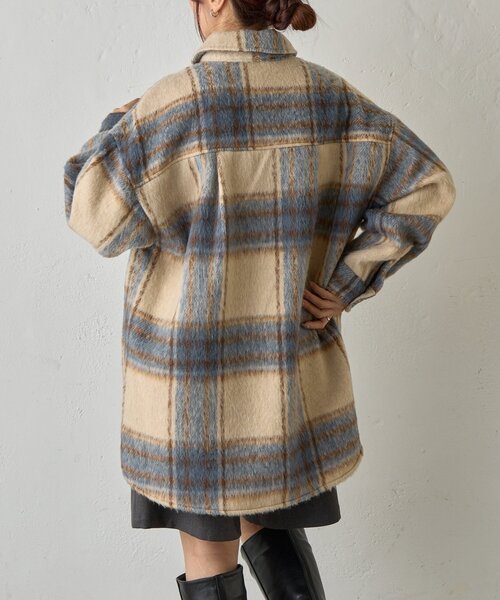 COLONY 2139（コロニートゥーワンスリーナイン）の「シャギーチェックシャツアウター（その他アウター・レディース・ブラウン/ブラック/サックスブルー・FREE）」の18枚目の写真