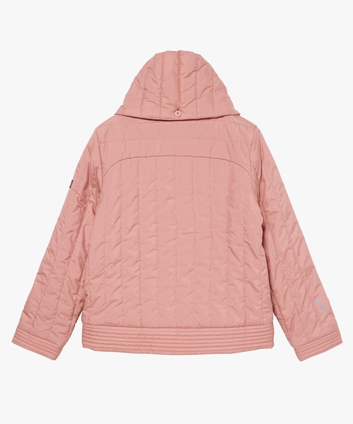 AIGLE(エーグル)の「撥水 REPREVE キルティング中綿 ノーカラージャケット / マフラー付き(ダウンジャケット/コート・レディース・ナチュラル/ブラック/ピンク・38/36/40)」の4枚目の写真
