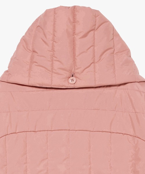 AIGLE(エーグル)の「撥水 REPREVE キルティング中綿 ノーカラージャケット / マフラー付き(ダウンジャケット/コート・レディース・ナチュラル/ブラック/ピンク・38/36/40)」の7枚目の写真