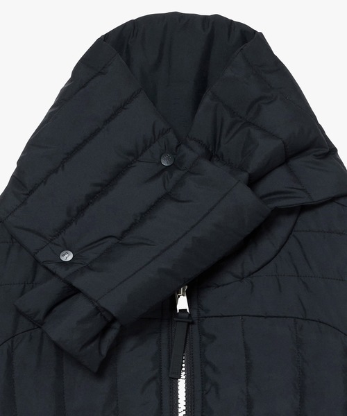 AIGLE(エーグル)の「撥水 REPREVE キルティング中綿 ノーカラージャケット / マフラー付き(ダウンジャケット/コート・レディース・ナチュラル/ブラック/ピンク・38/36/40)」の17枚目の写真