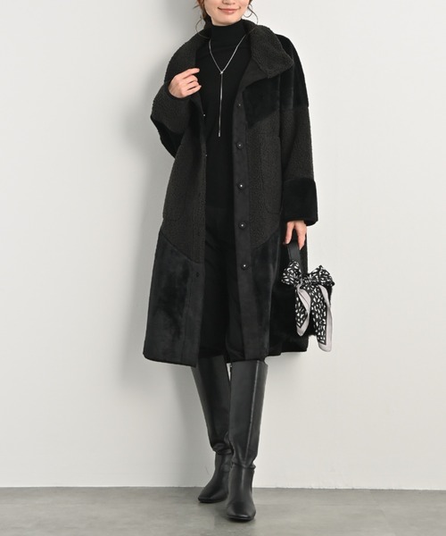 ❁﻿リバーシブルフェイクムートンコート❁﻿ パッチワークリバーシブルフェイクムートンコート | OUTER | 元町