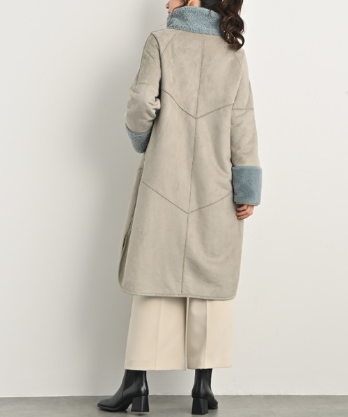 aunt lily(アントリリー)の「【HIT ITEM!】洗えるリバーシブルフェイクムートンコート | スタンドネック リバーシブル フェイクムートン 洗える 軽量 Aライン ボア スエード(ムートンコート・レディース・チャコールグレー/ブラック/ライトグレー・S/M/L/LL/3L)」の22枚目の写真
