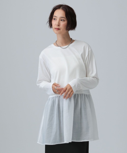 LEPSIM（レプシィム）の「裾アソートレイヤード2　582455（Tシャツ/カットソー・レディース・ホワイト/ブラック/オフホワイト・FREE/TALL）」の19枚目の写真