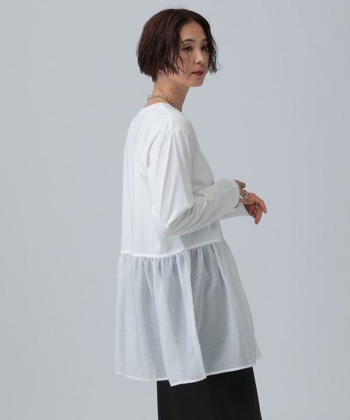 LEPSIM（レプシィム）の「裾アソートレイヤード2　582455（Tシャツ/カットソー・レディース・ホワイト/ブラック/オフホワイト・FREE/TALL）」の21枚目の写真