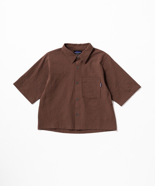 THOUSAND MILE（サウザンドマイル）の「[L's]THREE QUARTER SLEEVE SHIRT SEERSUCKER/スリークオータースリーブシャツ シアサッカー（シャツ/ブラウス・レディース・ブラック/ブラウン/ネイビー/イエロー・FREE）」の2枚目の写真