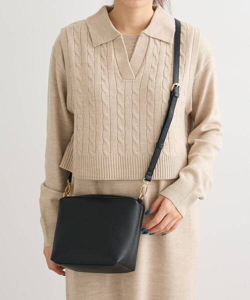 Green　Parks（グリーンパークス）の「KOSSORECO軽量合皮ポーチ付ショルダー（ショルダーバッグ・レディース・グレー/ベージュ/ブラック・FREE）」の6枚目の写真