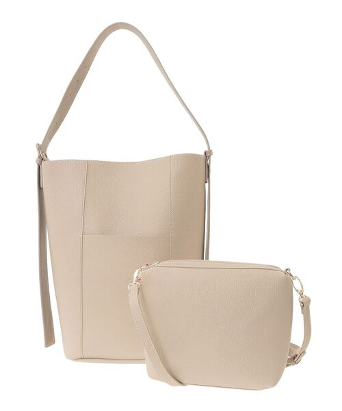 Green　Parks（グリーンパークス）の「KOSSORECO軽量合皮ポーチ付ショルダー（ショルダーバッグ・レディース・グレー/ベージュ/ブラック・FREE）」の19枚目の写真