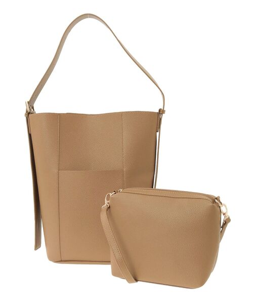 Green　Parks（グリーンパークス）の「KOSSORECO軽量合皮ポーチ付ショルダー（ショルダーバッグ・レディース・グレー/ベージュ/ブラック・FREE）」の21枚目の写真