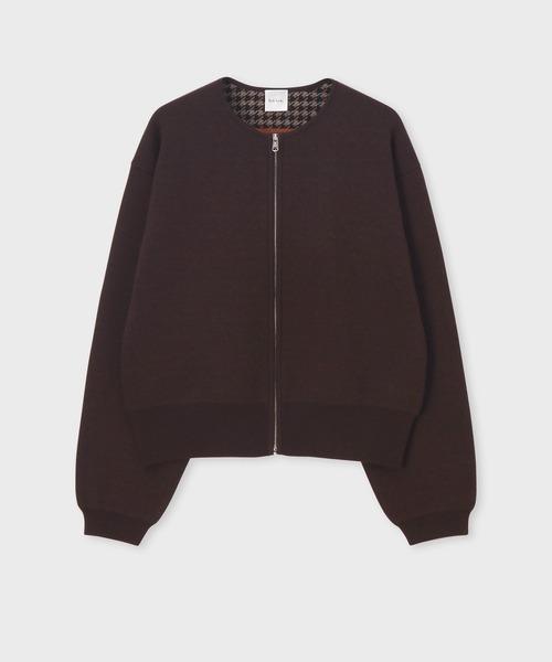 Paul Smith（ポールスミス）の「ウィメンズ ダブルフェイス ジップアップ ジャケット / 255223 KN169（カーディガン/ボレロ・レディース・ダークグレー/チョコ・MEDIUM）」の2枚目の写真