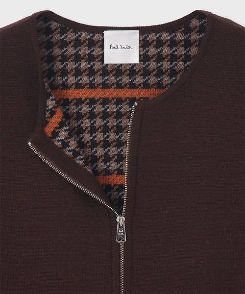 Paul Smith（ポールスミス）の「ウィメンズ ダブルフェイス ジップアップ ジャケット / 255223 KN169（カーディガン/ボレロ・レディース・ダークグレー/チョコ・MEDIUM）」の5枚目の写真