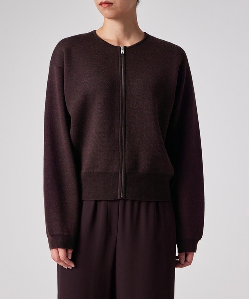 Paul Smith（ポールスミス）の「ウィメンズ ダブルフェイス ジップアップ ジャケット / 255223 KN169（カーディガン/ボレロ・レディース・ダークグレー/チョコ・MEDIUM）」の8枚目の写真