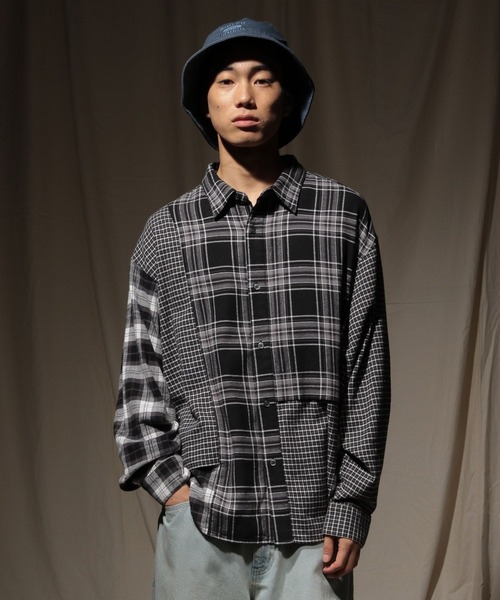 チェックパッチワークシャツ（シャツ/ブラウス）｜niko and