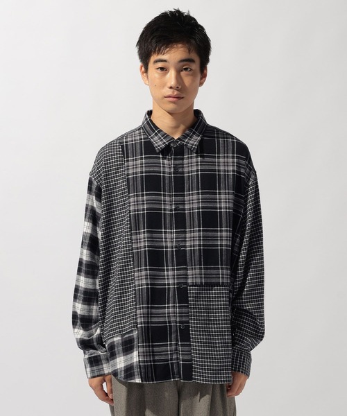 チェックパッチワークシャツ（シャツ/ブラウス）｜niko and