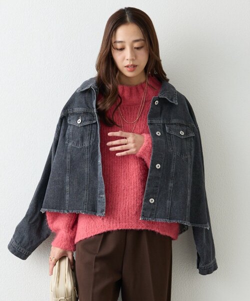 un dix cors（アンディコール）の「《大人カジュアルなムード漂う》裾フリンジデニムジャケット（デニムジャケット・レディース・インディゴブルー/ブラック・FREE）」の7枚目の写真