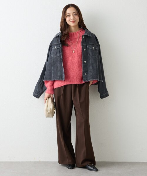 un dix cors（アンディコール）の「《大人カジュアルなムード漂う》裾フリンジデニムジャケット（デニムジャケット・レディース・インディゴブルー/ブラック・FREE）」の8枚目の写真