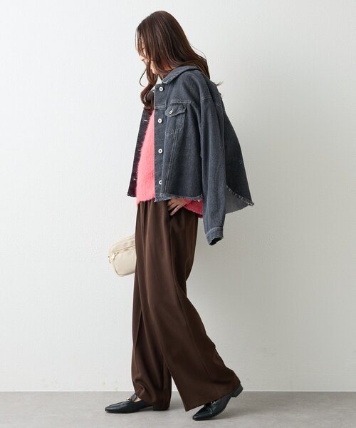 un dix cors（アンディコール）の「《大人カジュアルなムード漂う》裾フリンジデニムジャケット（デニムジャケット・レディース・インディゴブルー/ブラック・FREE）」の9枚目の写真